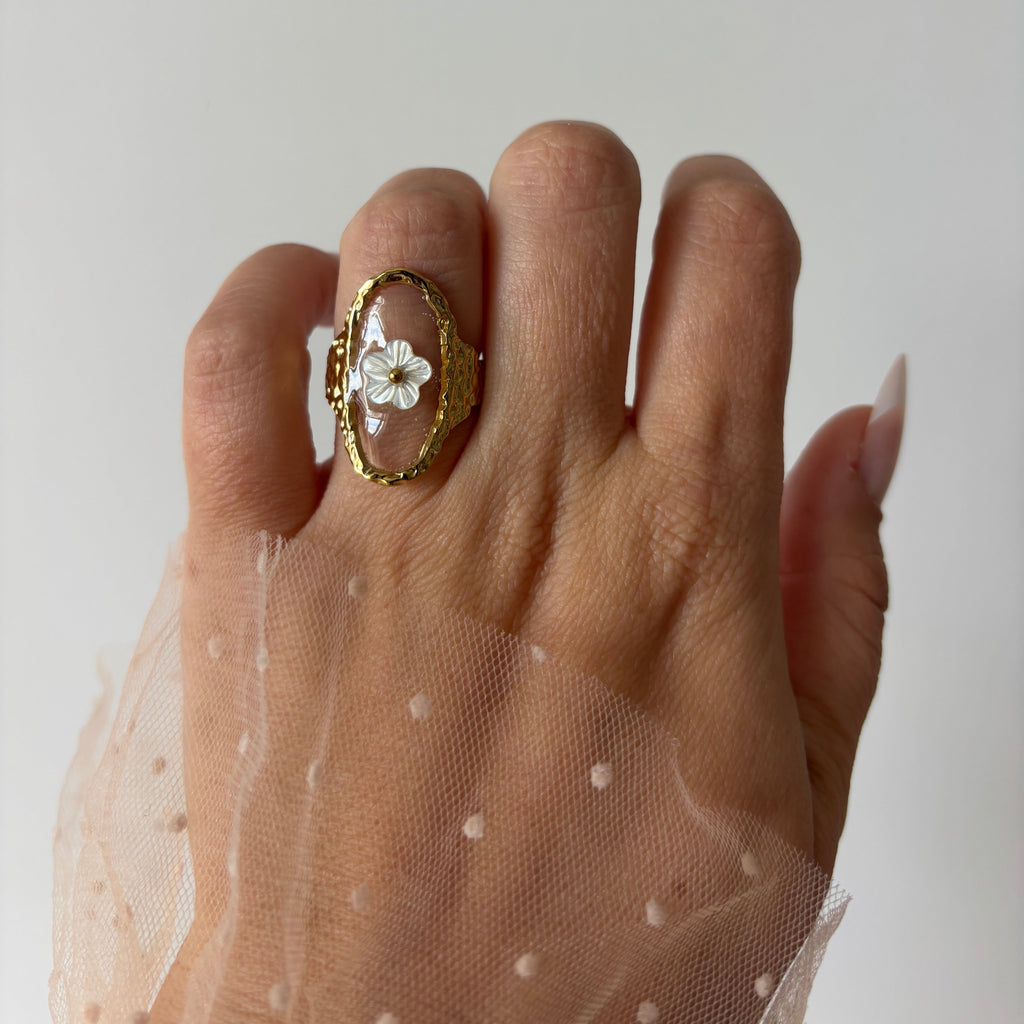 Flower Transparent Ring / Bague