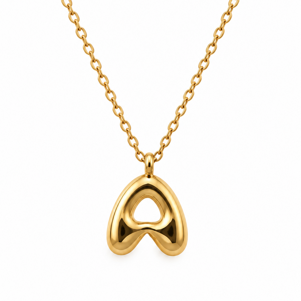 Domed Initial Necklaces - A