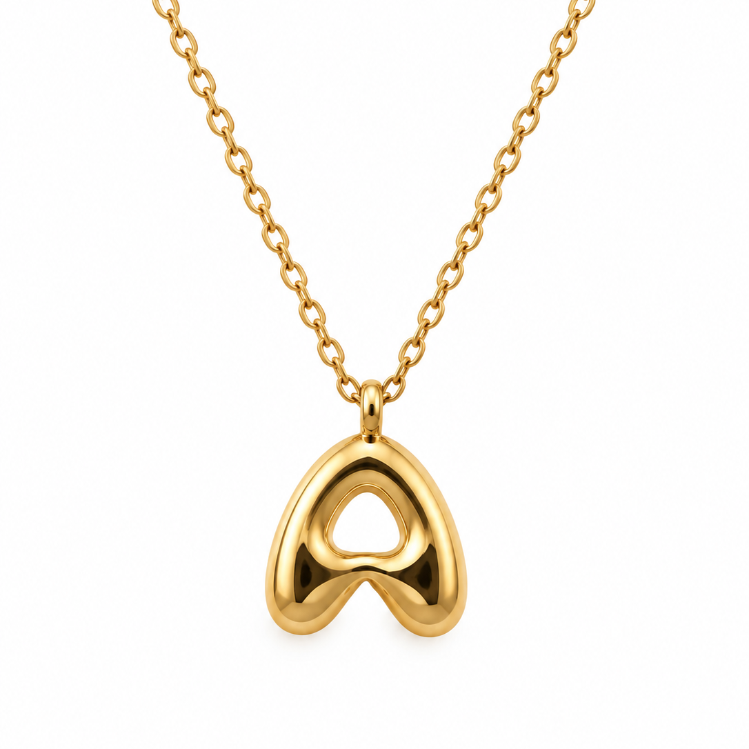 Domed Initial Necklaces - A