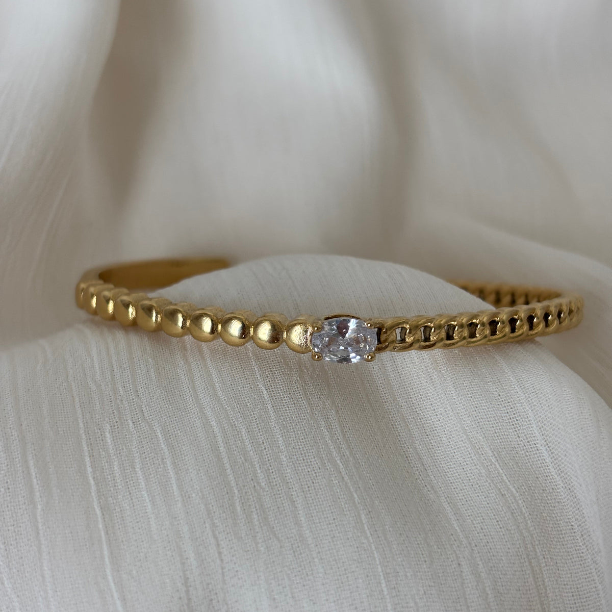Bracelet Jonc Doré Cristal