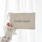 Pochette Velours Côtelé Dorée