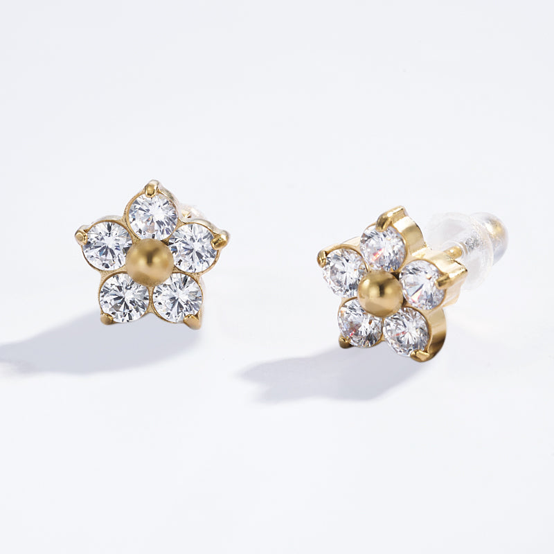 Shiny Floral Earring / Boucles d'oreilles
