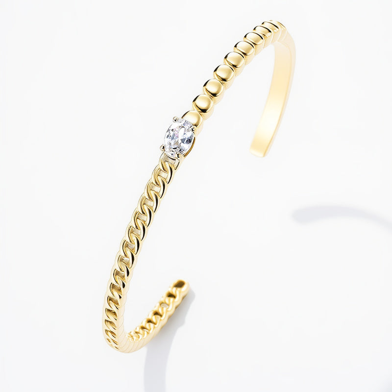 Bracelet Jonc Doré Cristal