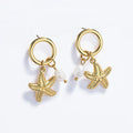 Gold Starfish Earrings / Boucles d'oreilles