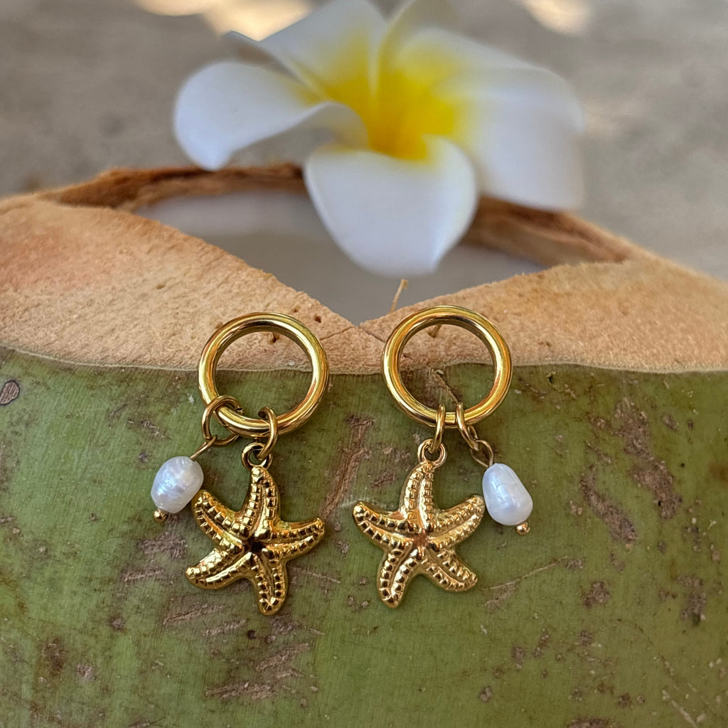 Gold Starfish Earrings / Boucles d'oreilles