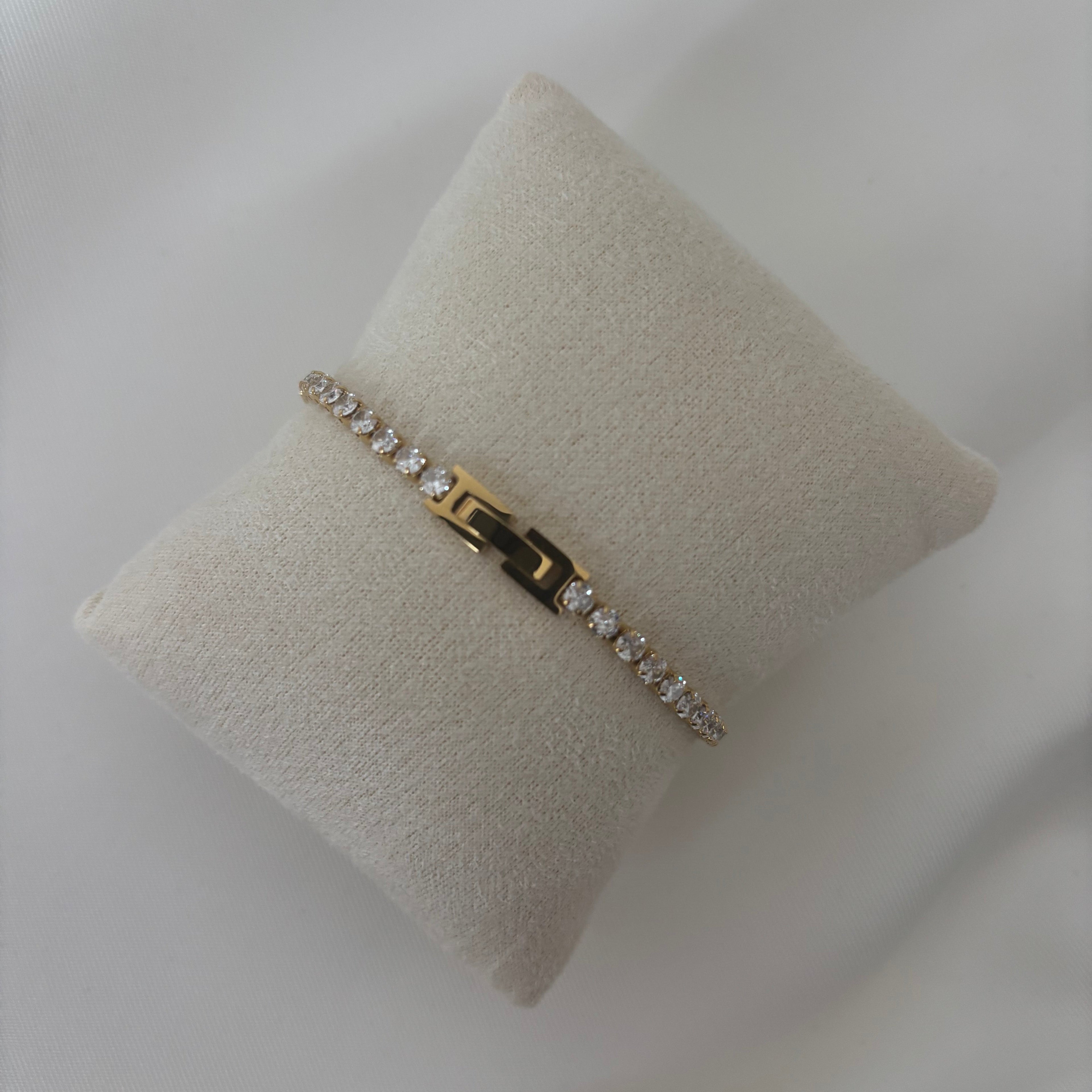 Golden Line Tennis Bracelet