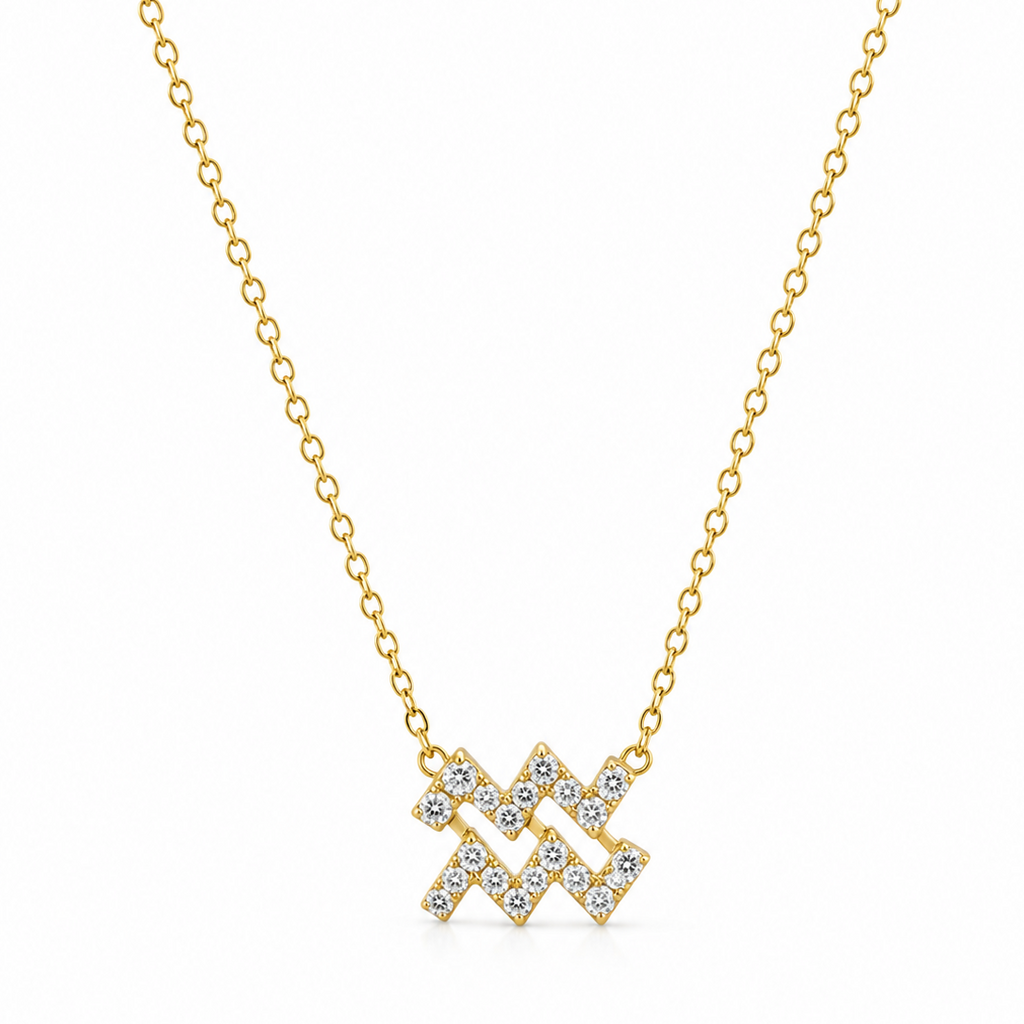 Aquarius Zodiac Necklace – Stainless Steel
