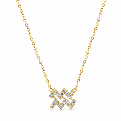 Aquarius Zodiac Necklace – Stainless Steel