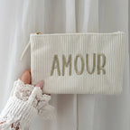 Pochette Velours Côtelé Dorée