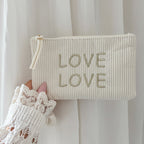 Pochette Velours Côtelé Dorée