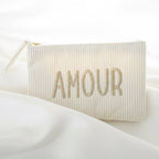 Pochette Velours Côtelé Dorée
