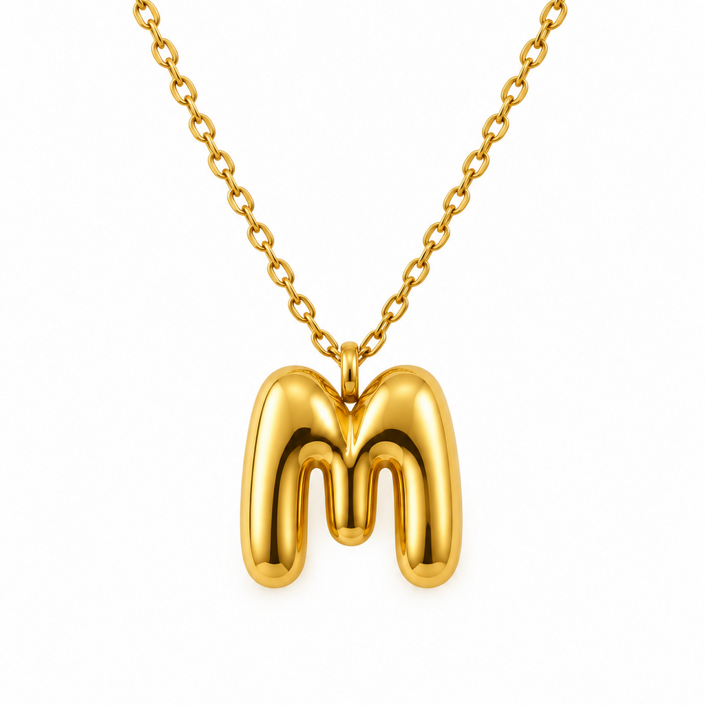 Domed Initial Necklaces - M