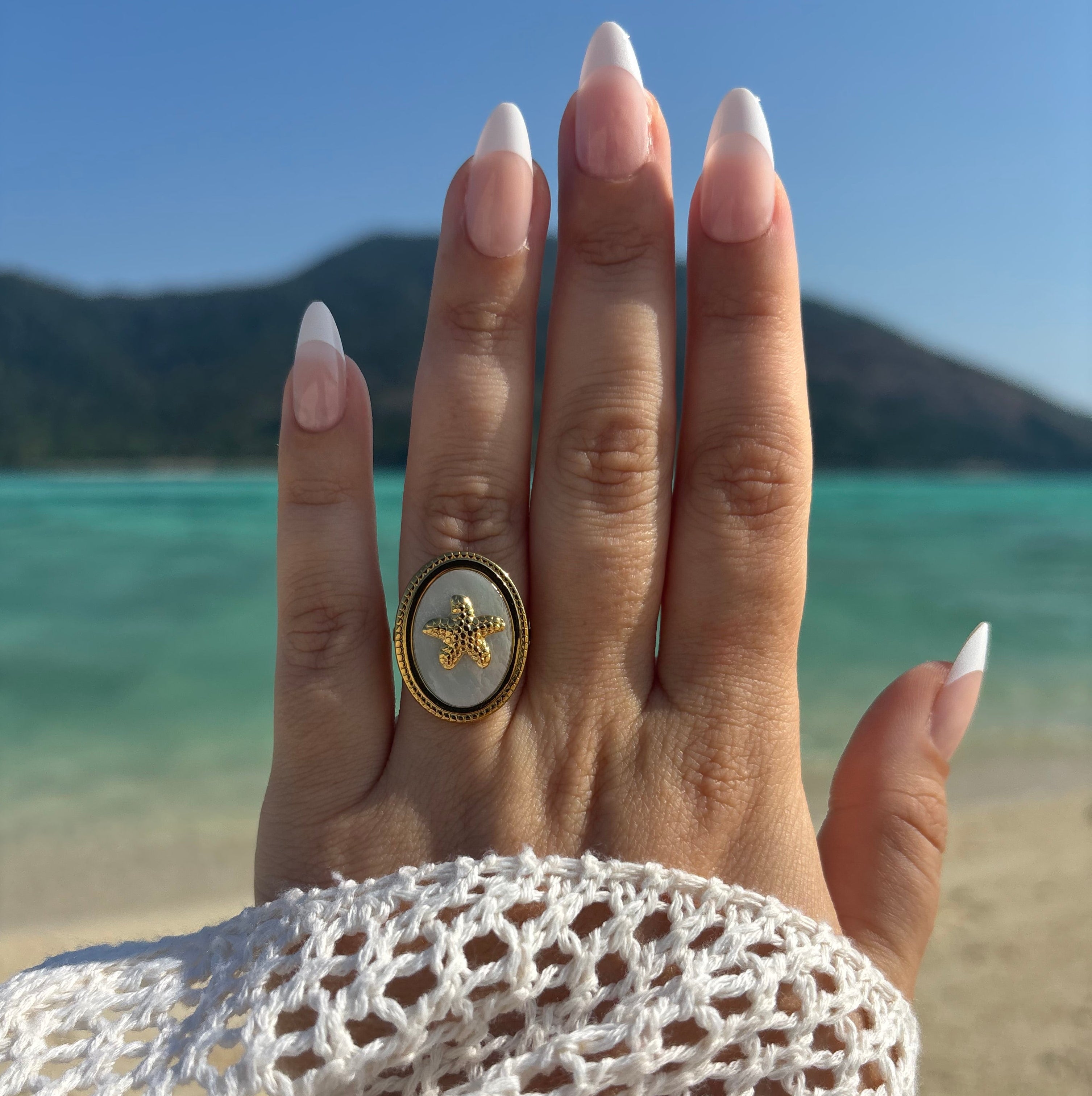 Starfish Pearl Ring / Bague