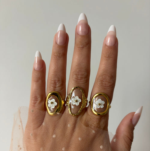 Bague Fleur Transparente