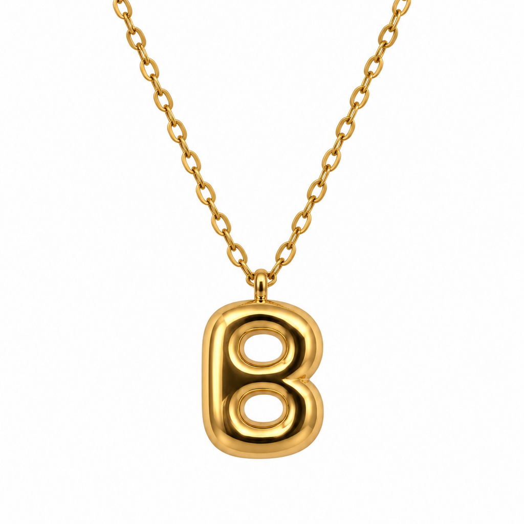CONCAVE INITIAL NECKLACES - B