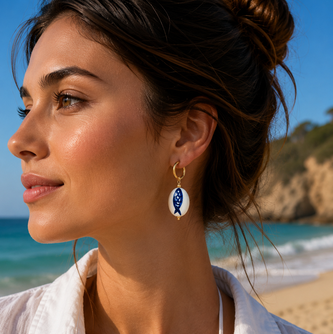 Fish charm Earrings / Boucles d'oreilles