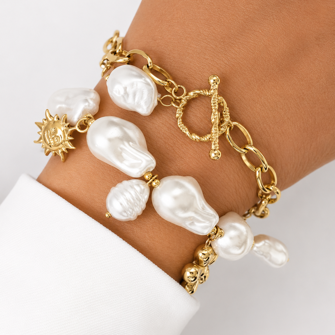 Perl & Gold Adjustable Bracelet