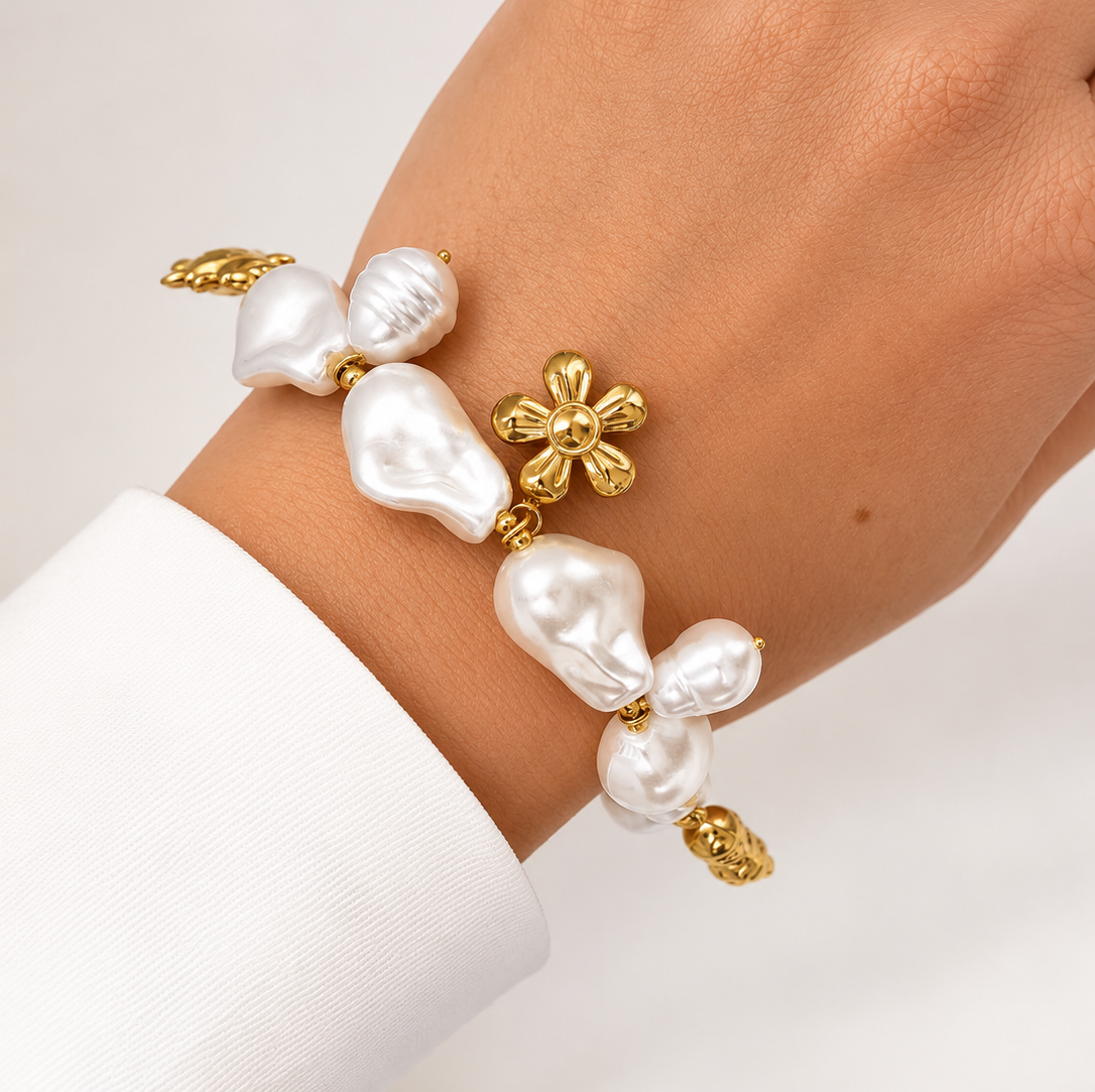 Perl & Gold Adjustable Bracelet
