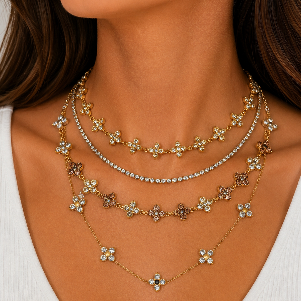 Floral Paris Shiny Necklace / Collier
