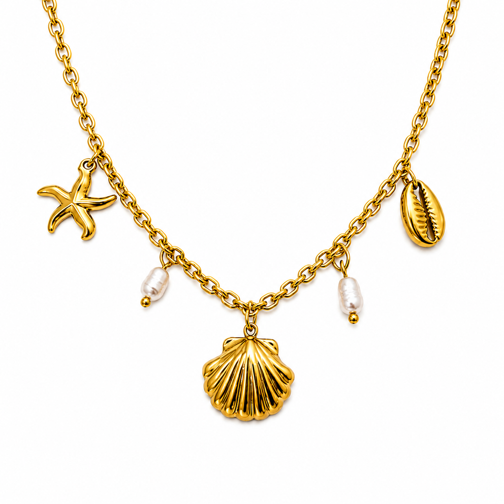 Gold Seashell Necklace / Collier