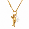 Gold Tropical Fish Necklace / Collier