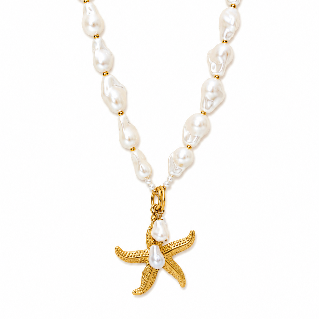 Pearl Adjustable Star Necklace / Collier