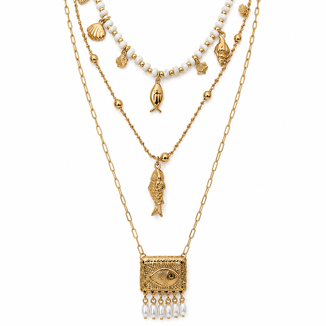 Triple Lucky Necklace / Collier