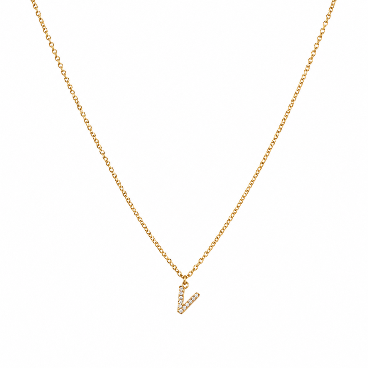 V Initial Necklace / Collier