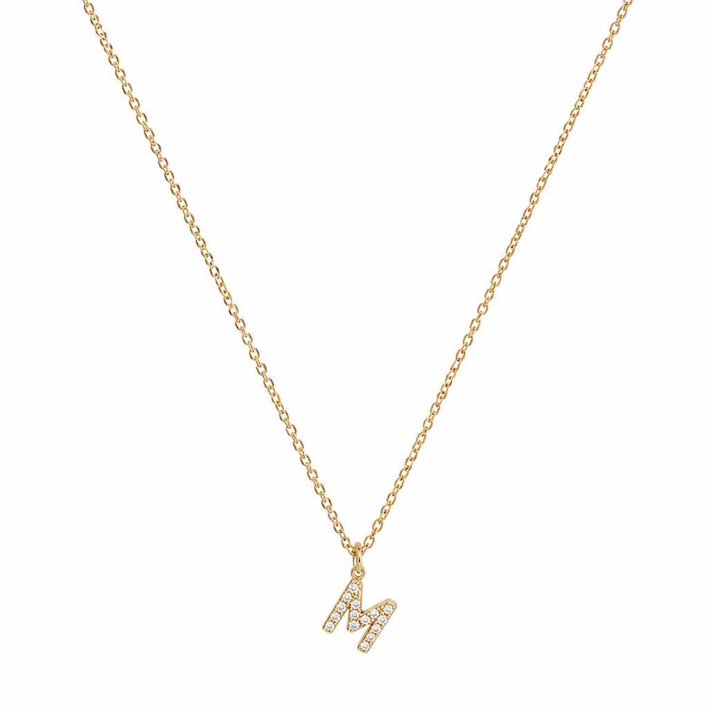 M Initial Necklace / Collier