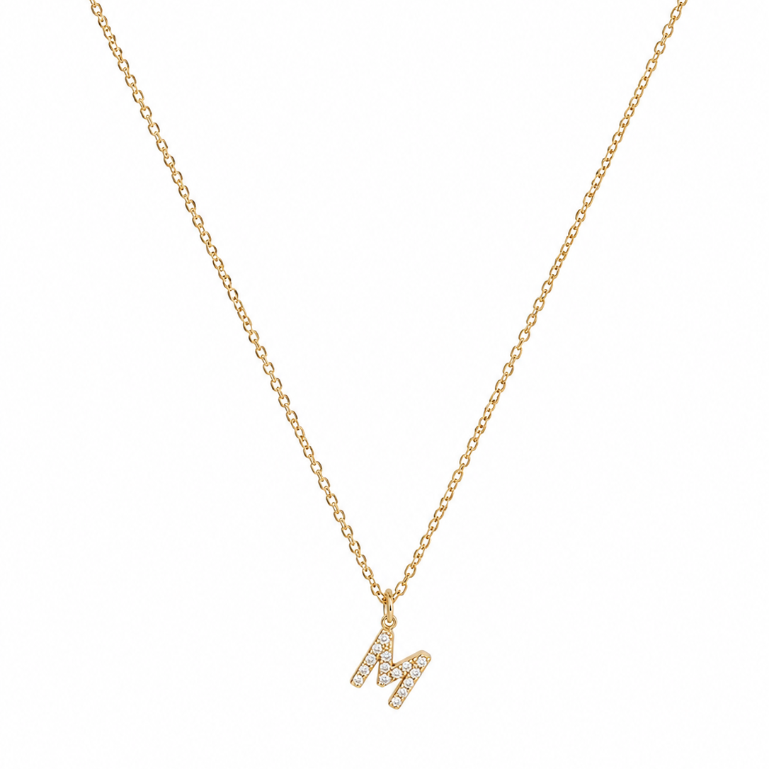 M Initial Necklace / Collier