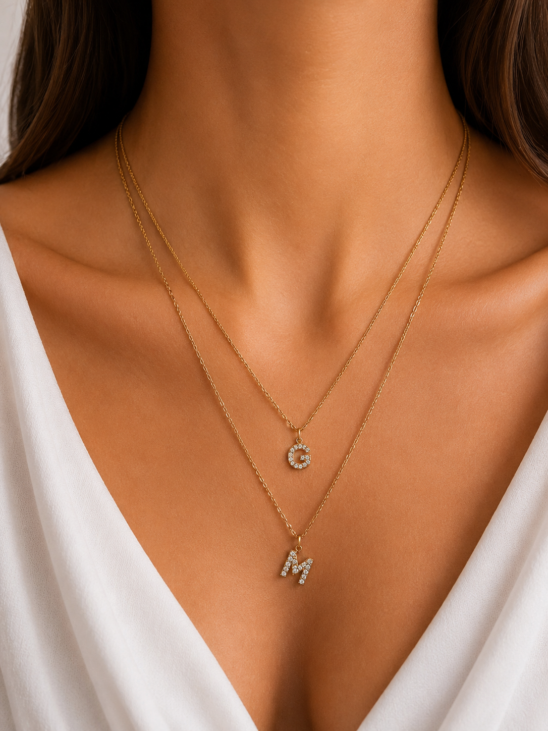 M Initial Necklace / Collier