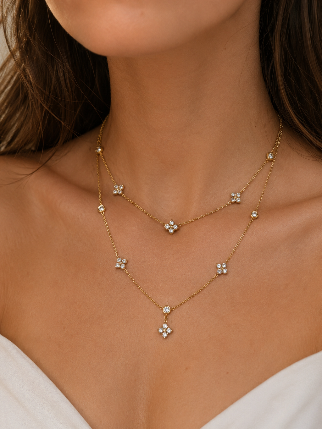 Floral Drop Necklace / Collier
