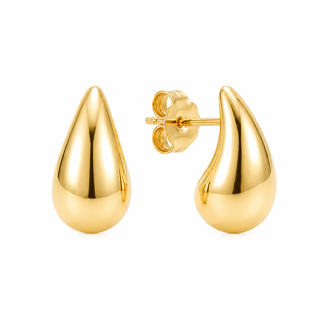Dangling Gold Pearl Earrings
