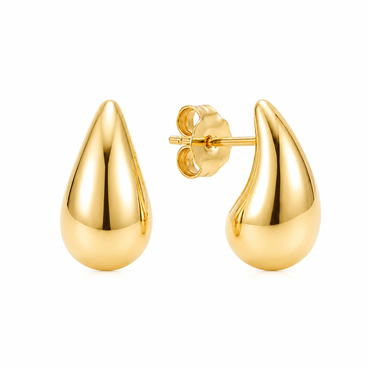 Dangling Gold Pearl Earrings