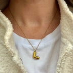 Domed Initial Necklaces - L