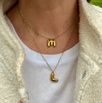 Domed Initial Necklaces - L