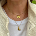 Domed Initial Necklaces - M