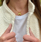 Domed Initial Necklaces - M
