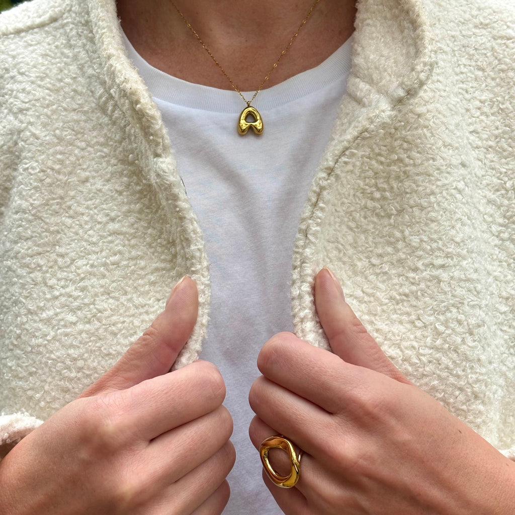 Domed Initial Necklaces - A