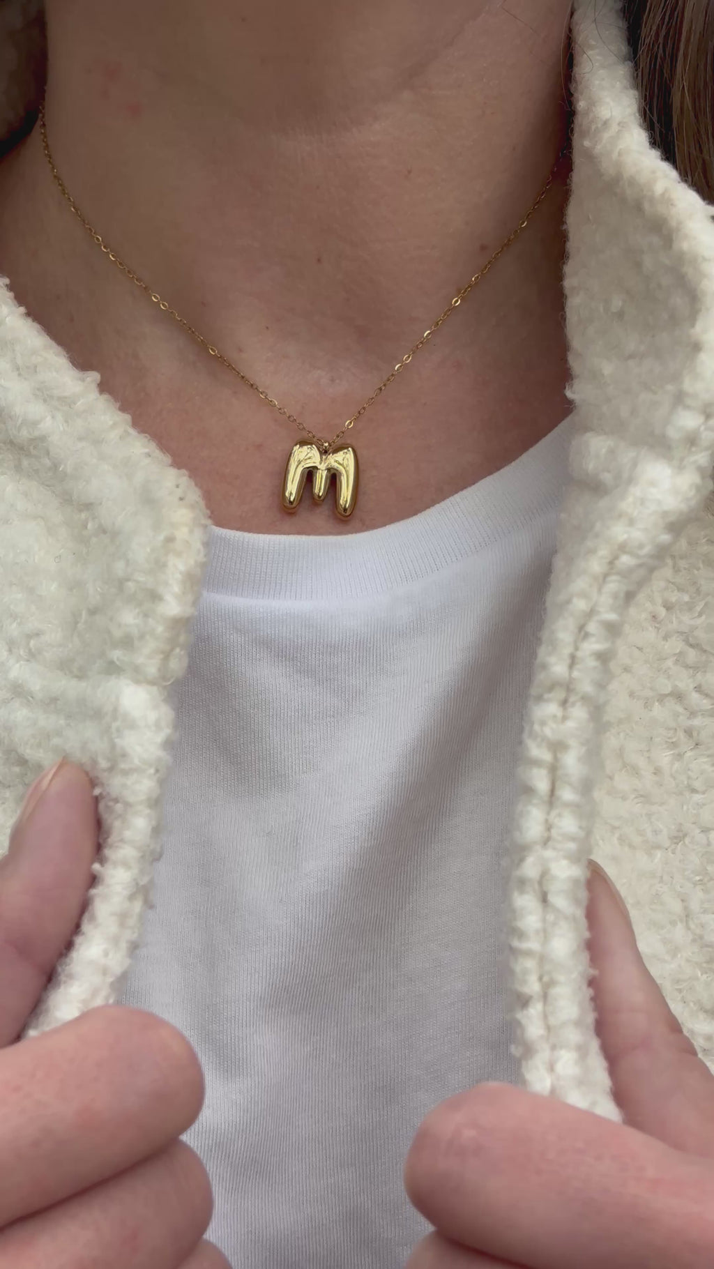Domed Initial Necklaces - M